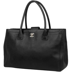 Chanel Executive Line Tote Bag Coco Mark Leather Black